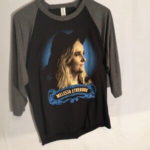 Melissa Etheridge Ladies Size Medium Lightweight Black w/ Grey Sleeves T-shirt